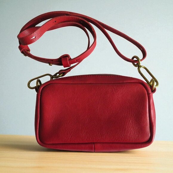 J.Crew - Leather Mini Crossbody Bag (Red) - EUC - Picture 1 of 16